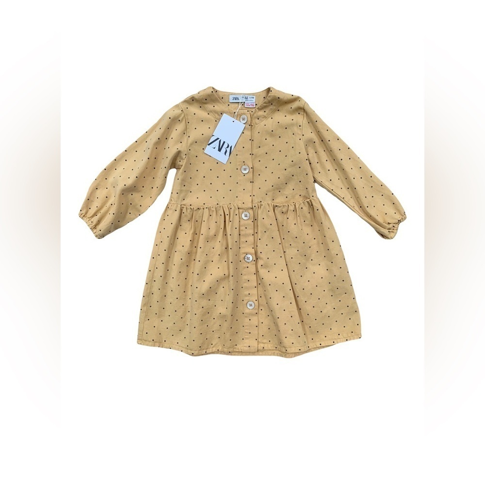 Zara NWT Size 4-5 Yellow Polka Dot Dress